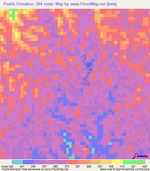 Pusila,Guatemala Elevation Map