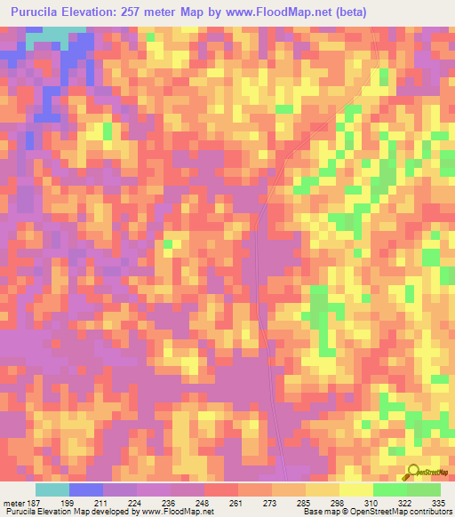 Purucila,Guatemala Elevation Map