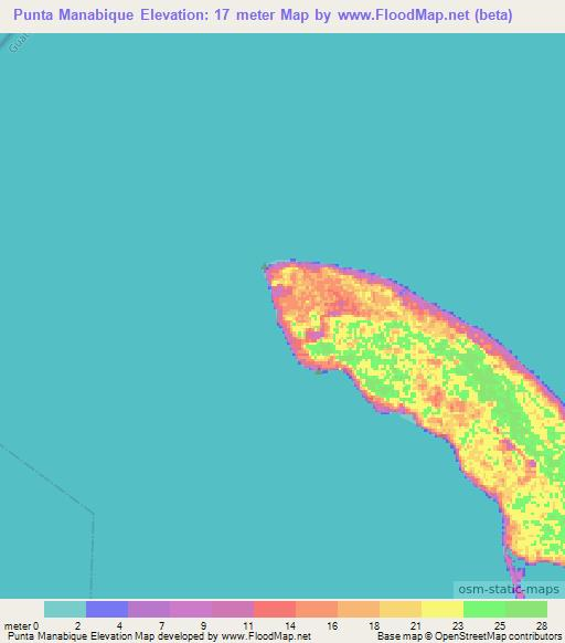 Punta Manabique,Guatemala Elevation Map