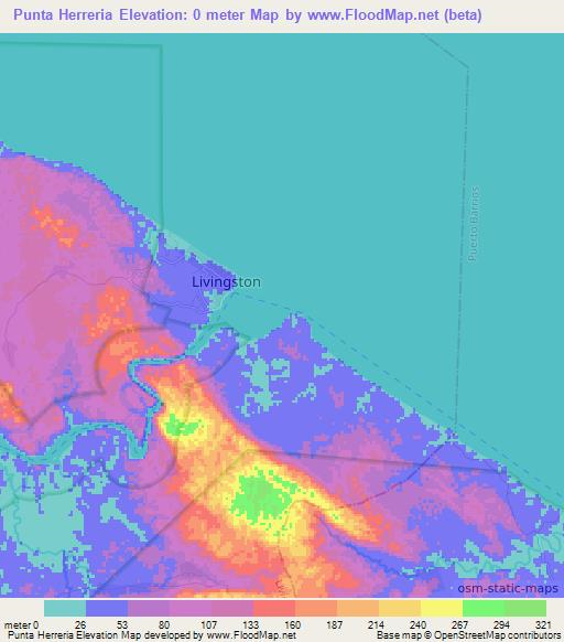 Punta Herreria,Guatemala Elevation Map