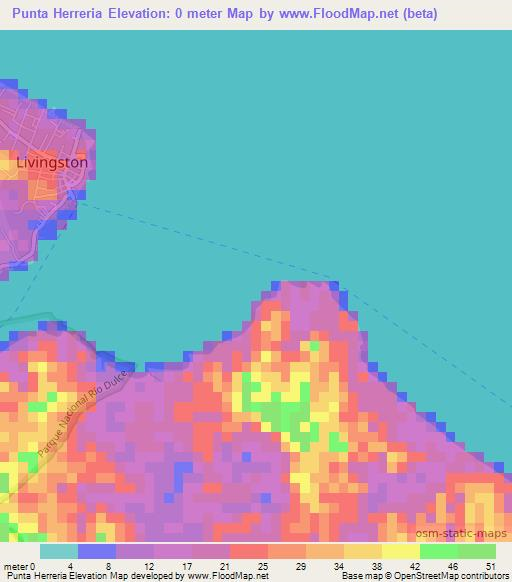 Punta Herreria,Guatemala Elevation Map