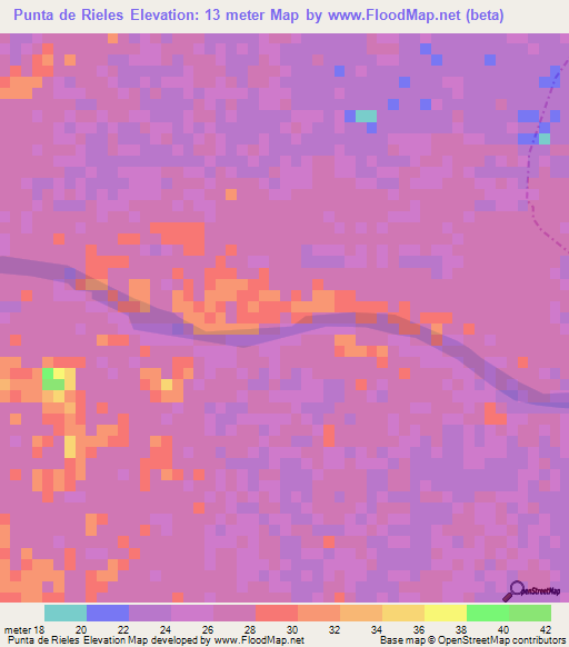 Punta de Rieles,Guatemala Elevation Map