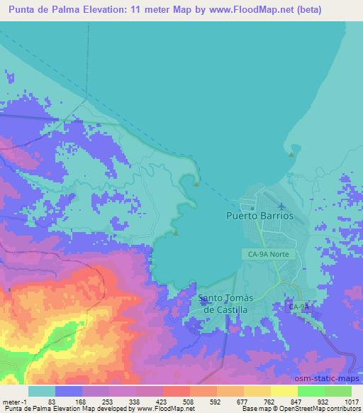 Punta de Palma,Guatemala Elevation Map