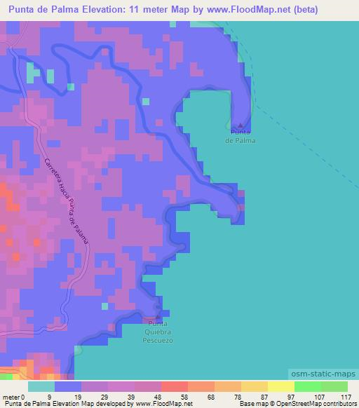 Punta de Palma,Guatemala Elevation Map