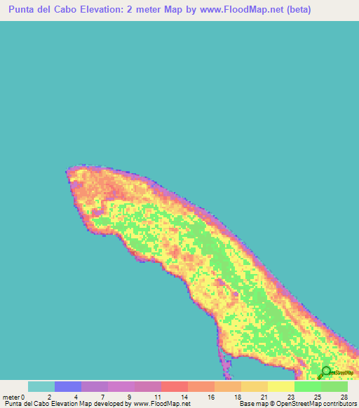 Punta del Cabo,Guatemala Elevation Map