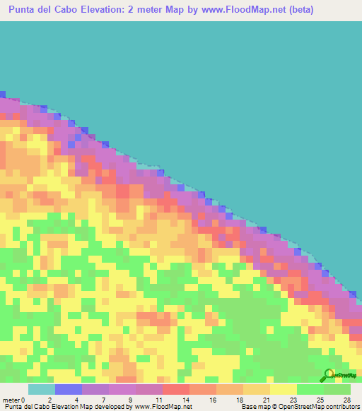 Punta del Cabo,Guatemala Elevation Map