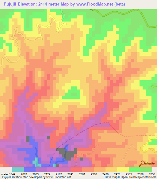 Pujujil,Guatemala Elevation Map