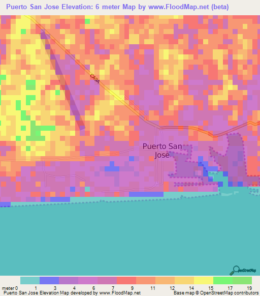 Puerto San Jose,Guatemala Elevation Map