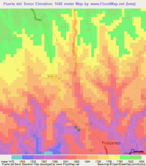 Puerta del Senor,Guatemala Elevation Map