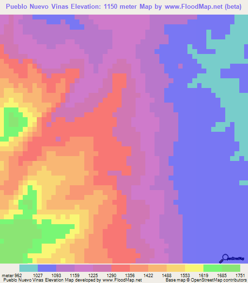 Pueblo Nuevo Vinas,Guatemala Elevation Map