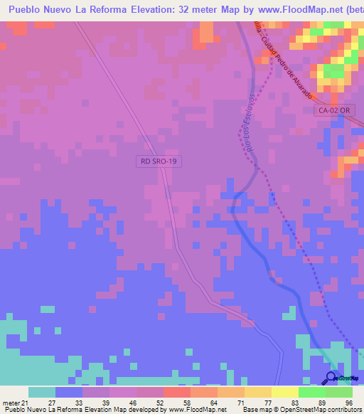 Pueblo Nuevo La Reforma,Guatemala Elevation Map