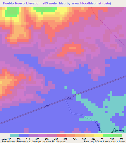 Pueblo Nuevo,Guatemala Elevation Map