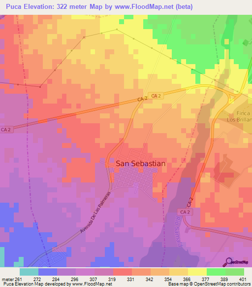 Puca,Guatemala Elevation Map