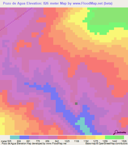 Pozo de Agua,Guatemala Elevation Map