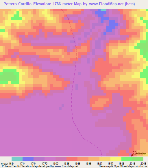 Potrero Carrillo,Guatemala Elevation Map