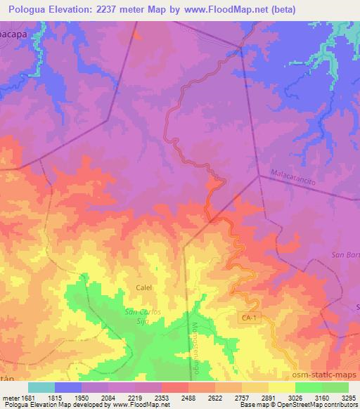 Pologua,Guatemala Elevation Map