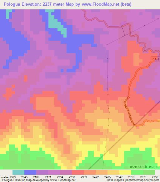 Pologua,Guatemala Elevation Map