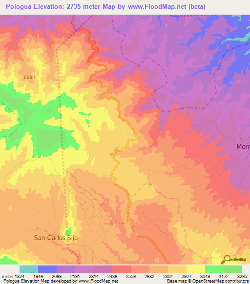 Pologua,Guatemala Elevation Map