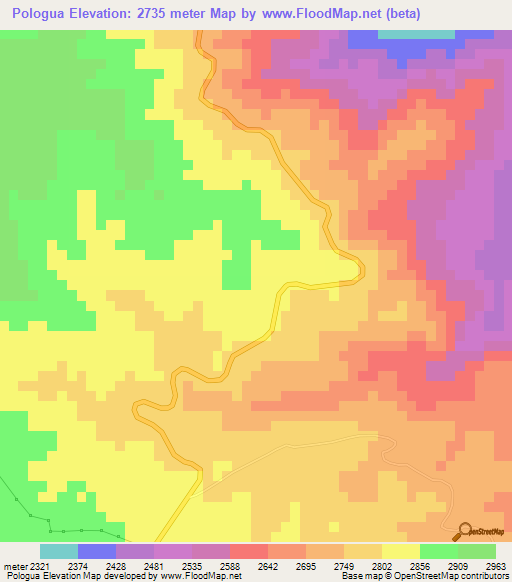 Pologua,Guatemala Elevation Map