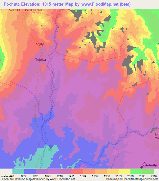 Pochuta,Guatemala Elevation Map