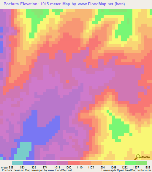 Pochuta,Guatemala Elevation Map