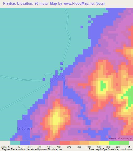 Playitas,Guatemala Elevation Map