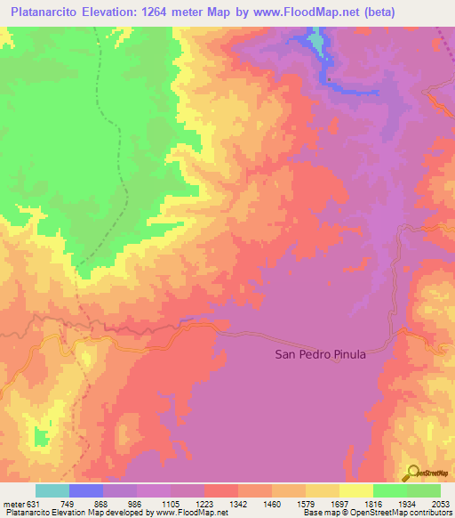 Platanarcito,Guatemala Elevation Map