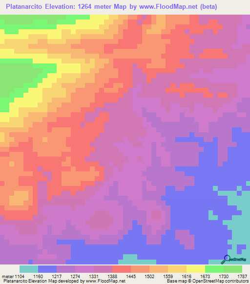 Platanarcito,Guatemala Elevation Map