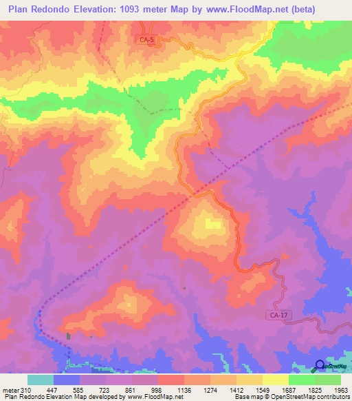 Plan Redondo,Guatemala Elevation Map