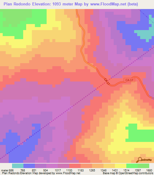 Plan Redondo,Guatemala Elevation Map