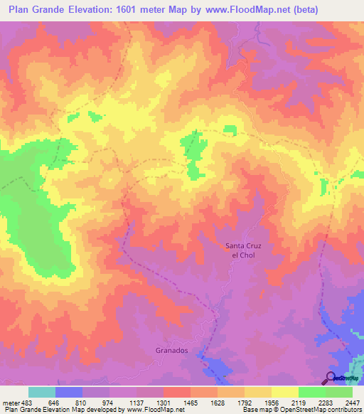 Plan Grande,Guatemala Elevation Map