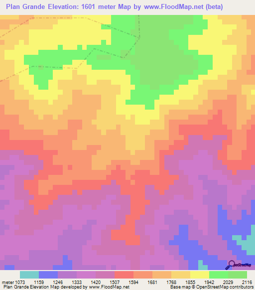 Plan Grande,Guatemala Elevation Map