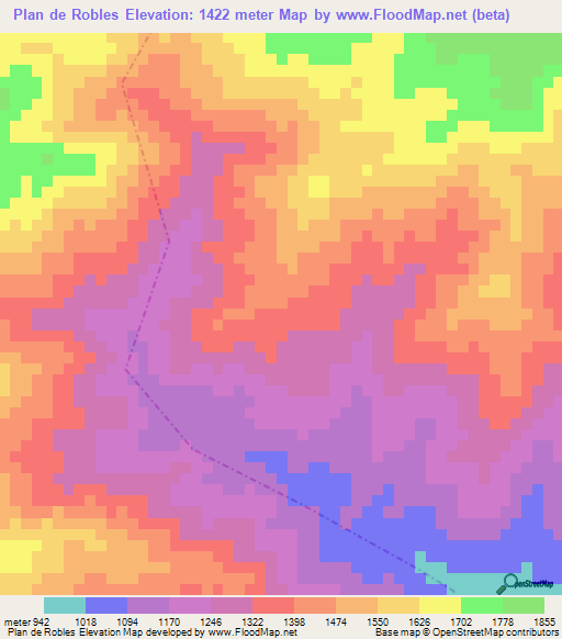 Plan de Robles,Guatemala Elevation Map