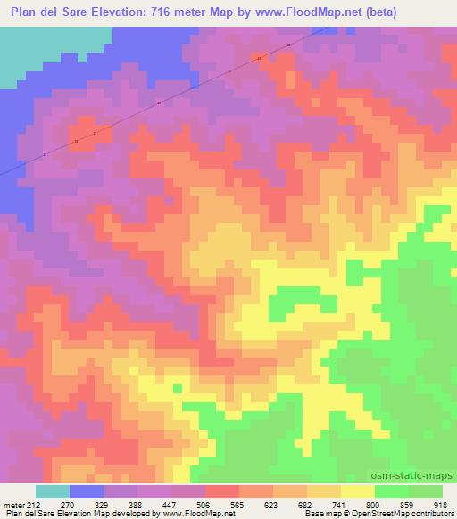 Plan del Sare,Guatemala Elevation Map