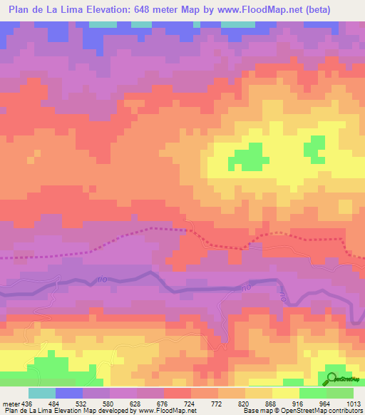 Plan de La Lima,Guatemala Elevation Map