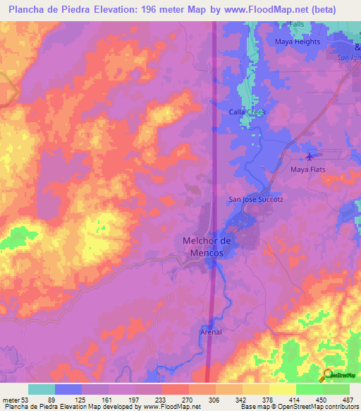 Plancha de Piedra,Guatemala Elevation Map
