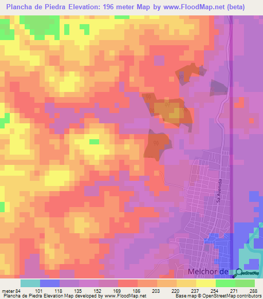 Plancha de Piedra,Guatemala Elevation Map