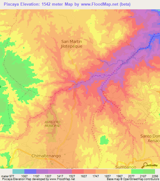 Pixcaya,Guatemala Elevation Map