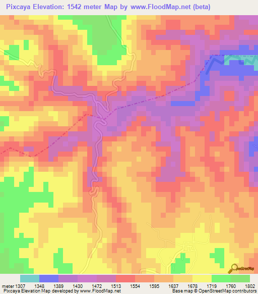 Pixcaya,Guatemala Elevation Map