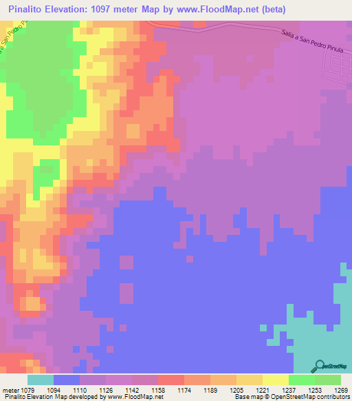 Pinalito,Guatemala Elevation Map