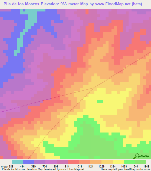 Pila de los Moscos,Guatemala Elevation Map