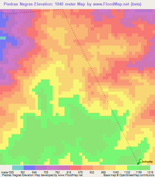 Piedras Negras,Guatemala Elevation Map