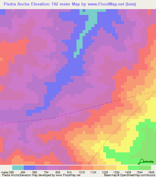 Piedra Ancha,Guatemala Elevation Map