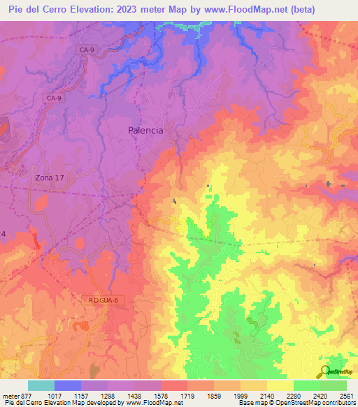 Pie del Cerro,Guatemala Elevation Map