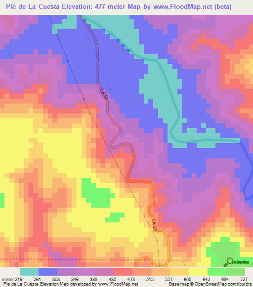 Pie de La Cuesta,Guatemala Elevation Map