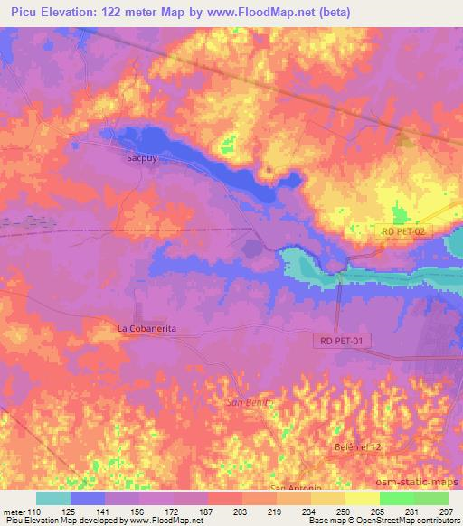 Picu,Guatemala Elevation Map