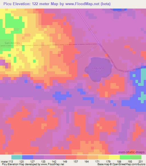 Picu,Guatemala Elevation Map