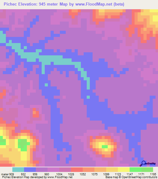 Pichec,Guatemala Elevation Map