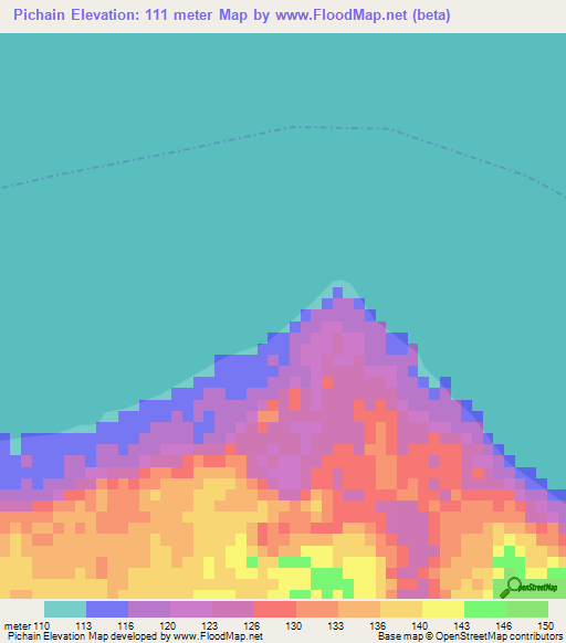 Pichain,Guatemala Elevation Map