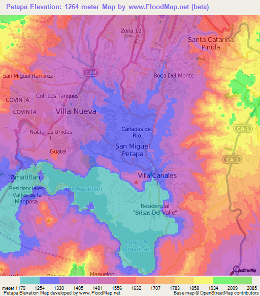 Petapa,Guatemala Elevation Map